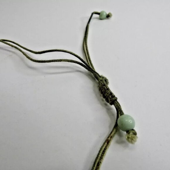 Ceramic Bead Necklace 26" Graduated sizes Round Long Flowers White Cords - Picture 6 of 6